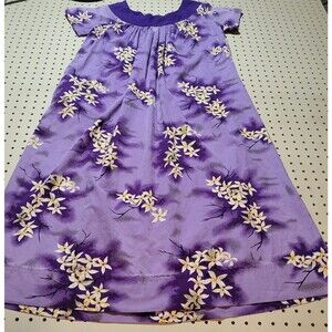 1960's Vintage Paradise Hawaii Muumuu Dress Purple Floral Made In Hawaii